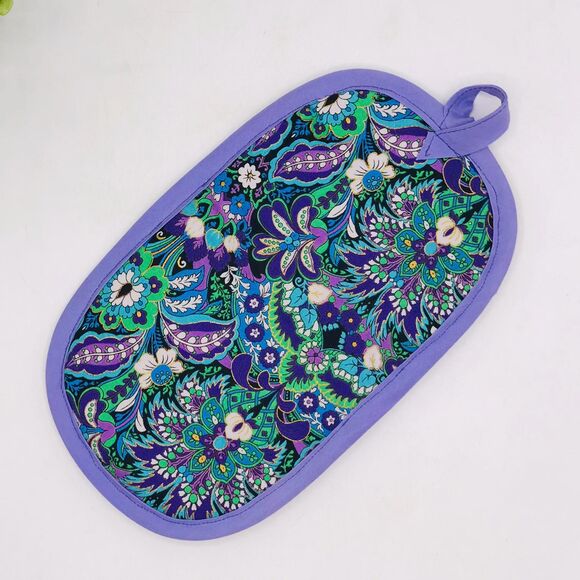Set of 2 Finger Hotpad Potholders, Violet Purple Paisley, 2 Piece Set - Picture 4 of 7